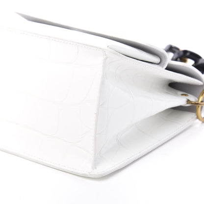 Marc Jacobs Calfskin Crocodile Embossed Uptown Shoulder Bag White 8 of 8