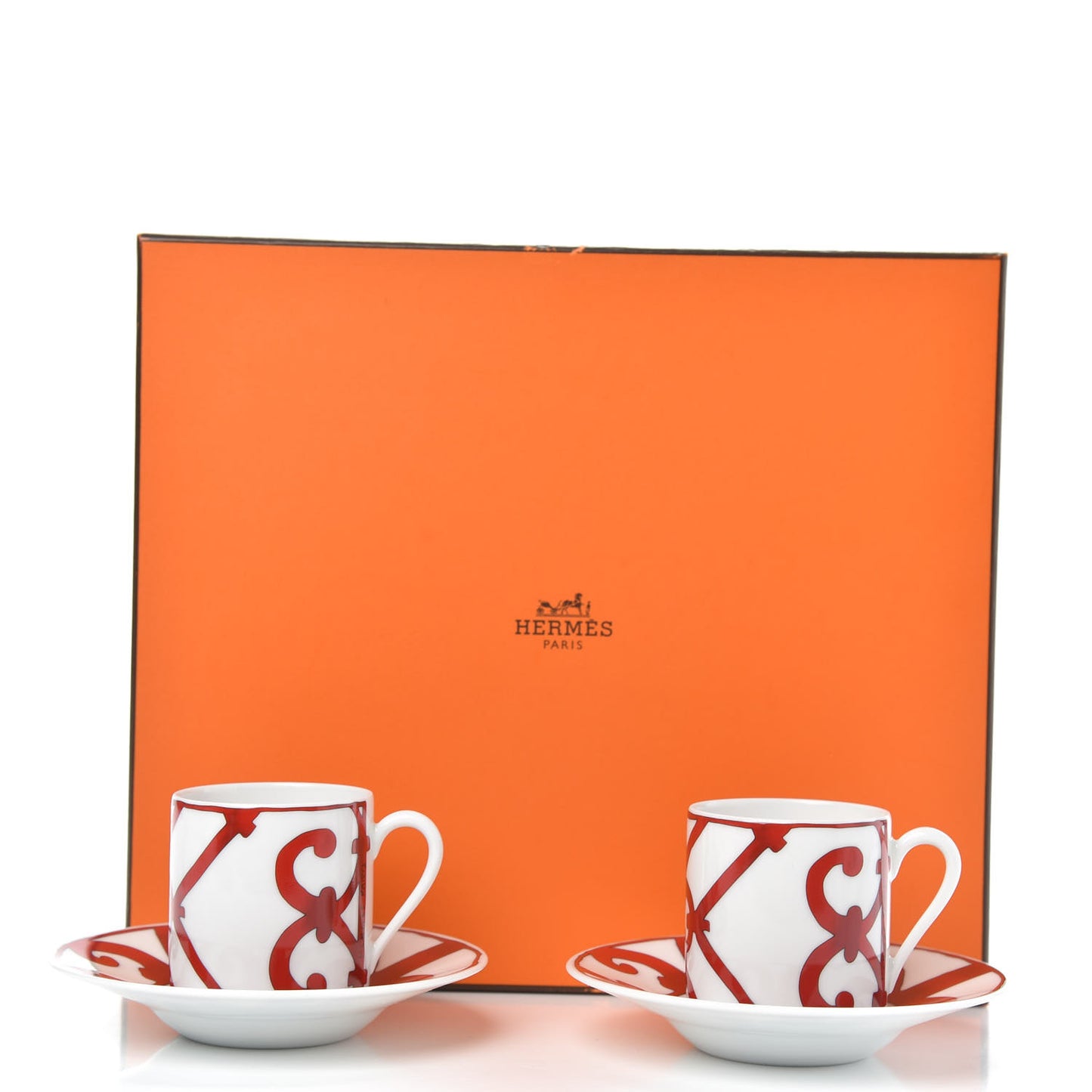 Porcelain Balcon du Guadalquivir Coffee Cup and Saucer Set of 2