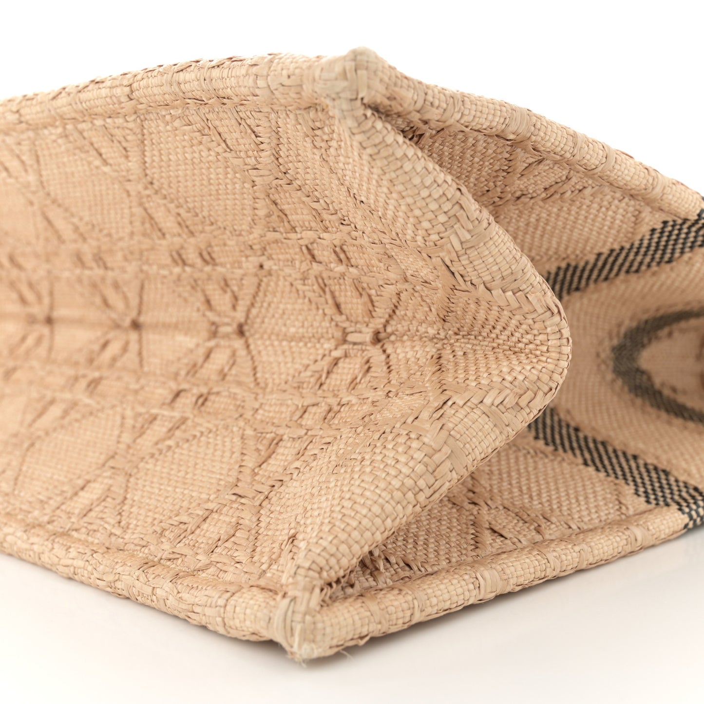 Raffia Cannage Large Book Tote Natural