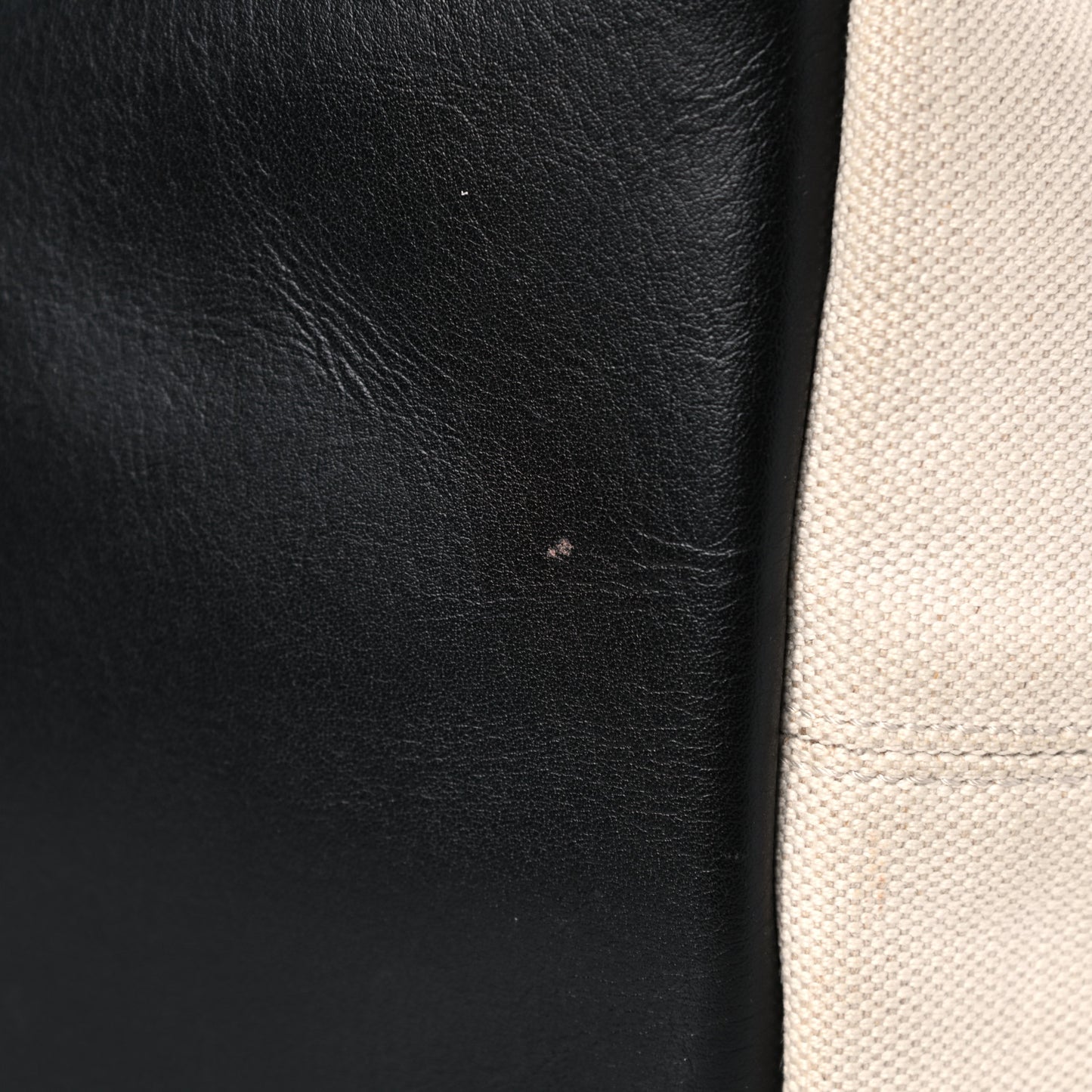 Cotton Canvas Satin Calfskin S Navy Cabas Natural Black