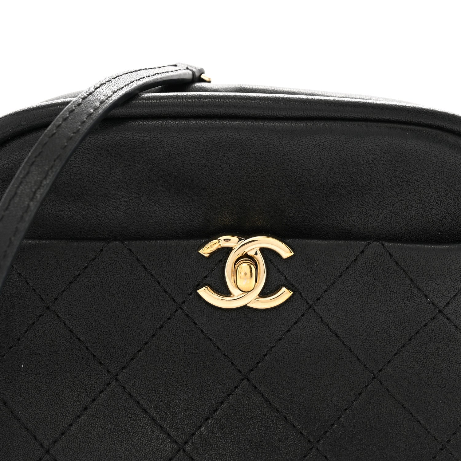 Chanel Goatskin Quilted Small Casual Trip Camera Case Black 8 of 13