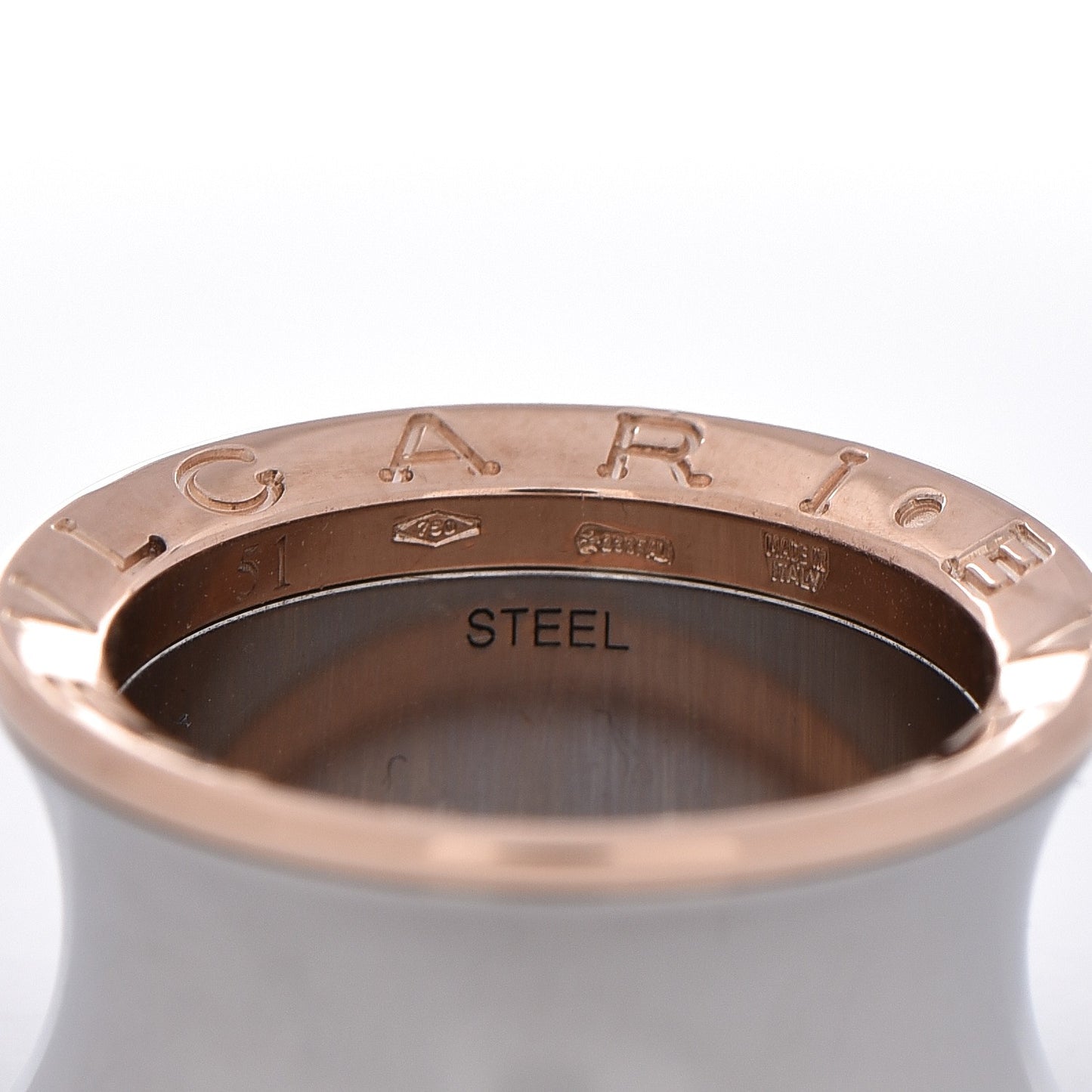 18K Rose Gold Stainless Steel Anish Kapoor B.Zero1 Ring 51 5.75