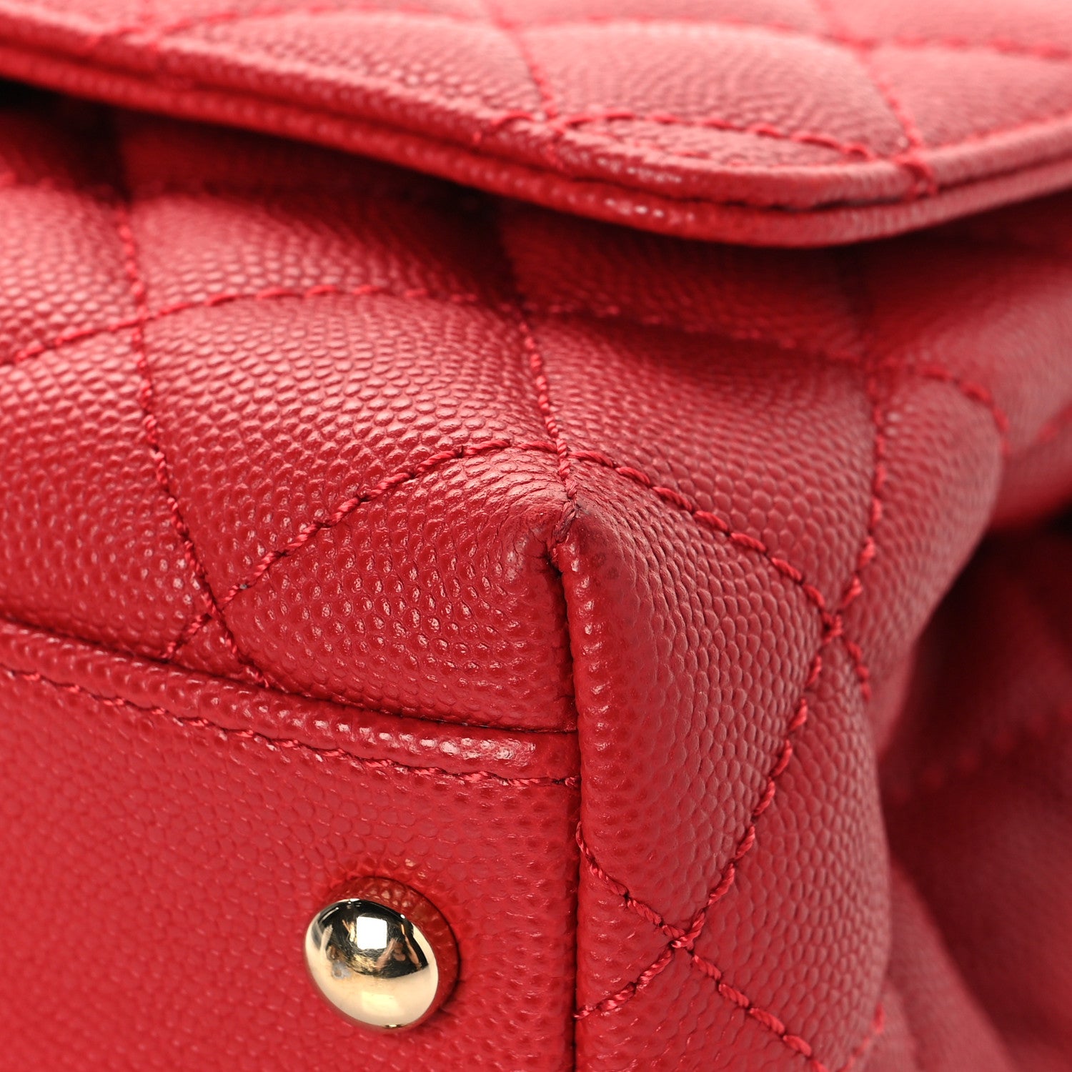 Chanel Caviar Lizard Embossed Quilted Extra Mini Coco Handle Flap Red 10 of 12