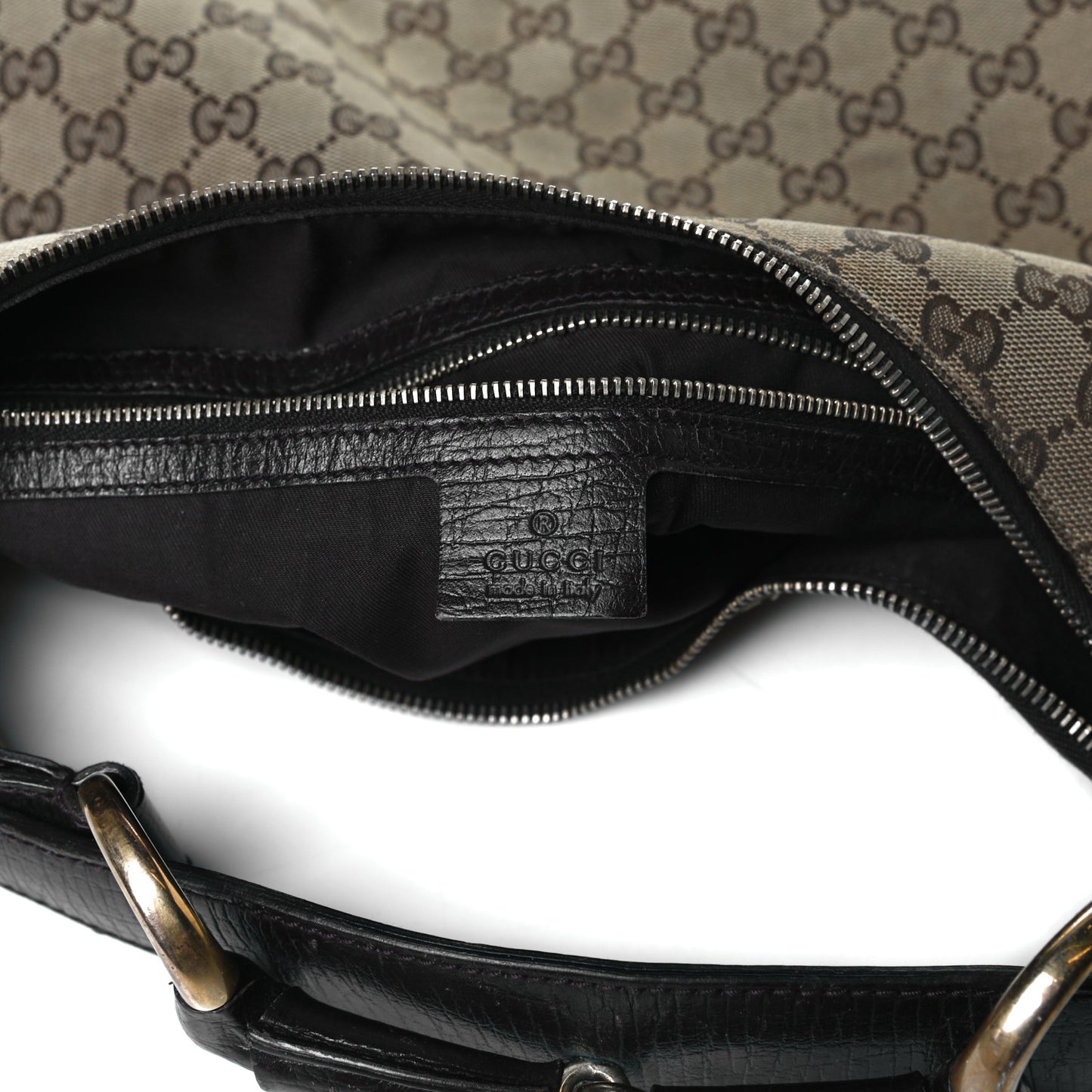Monogram Medium Horsebit Chain Hobo Dark Brown