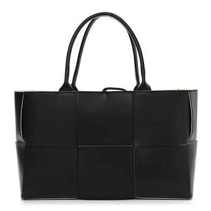 Bottega Veneta Nappa Maxi Intrecciato Arco Tote Black White 3 of 15