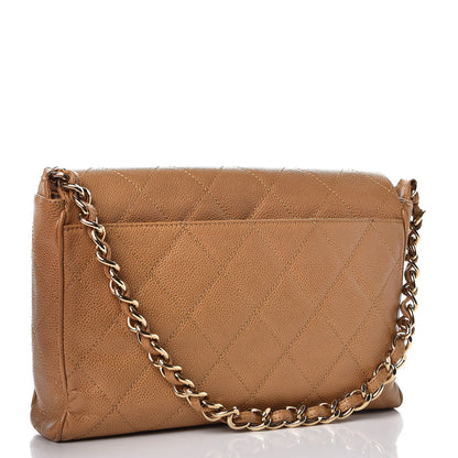 Chanel Caviar Quilted Medium Single Flap Beige 3 of 17