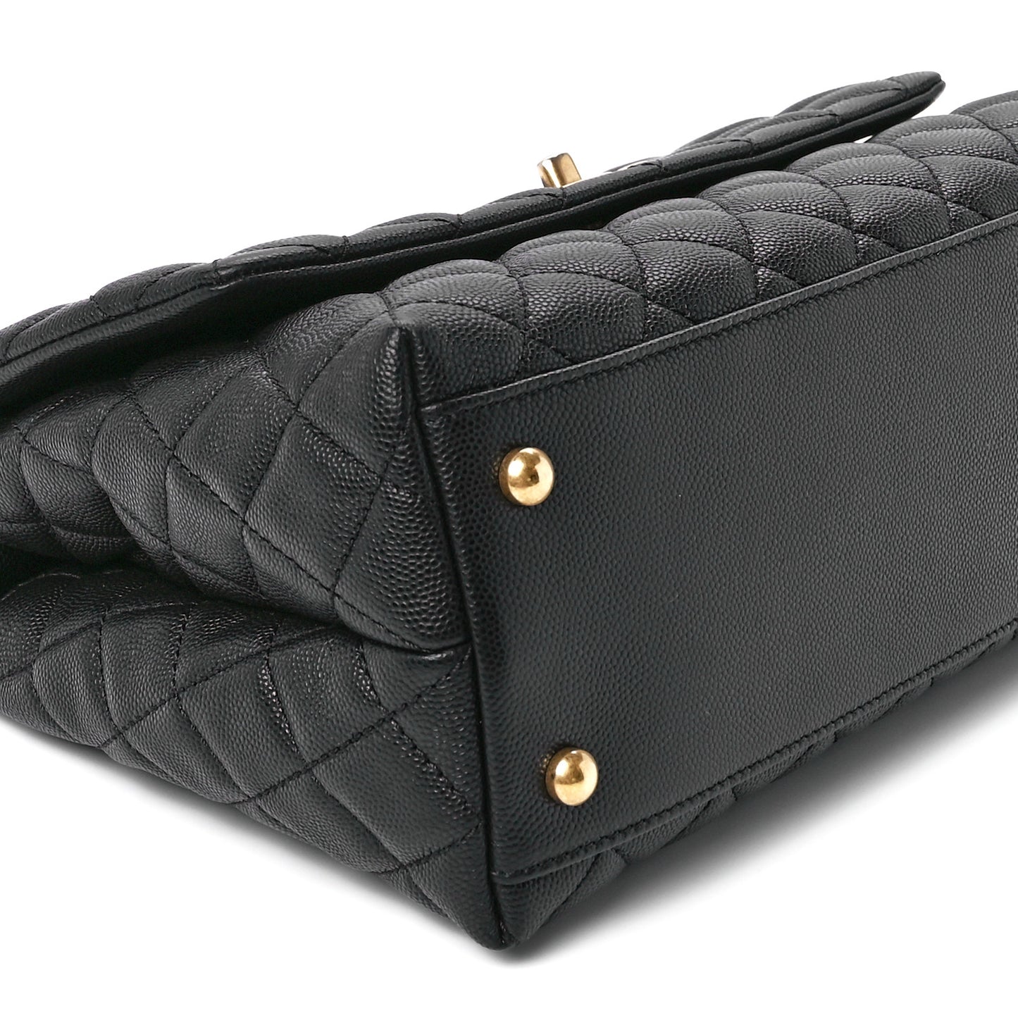 Caviar Quilted Small Coco Handle Flap Black