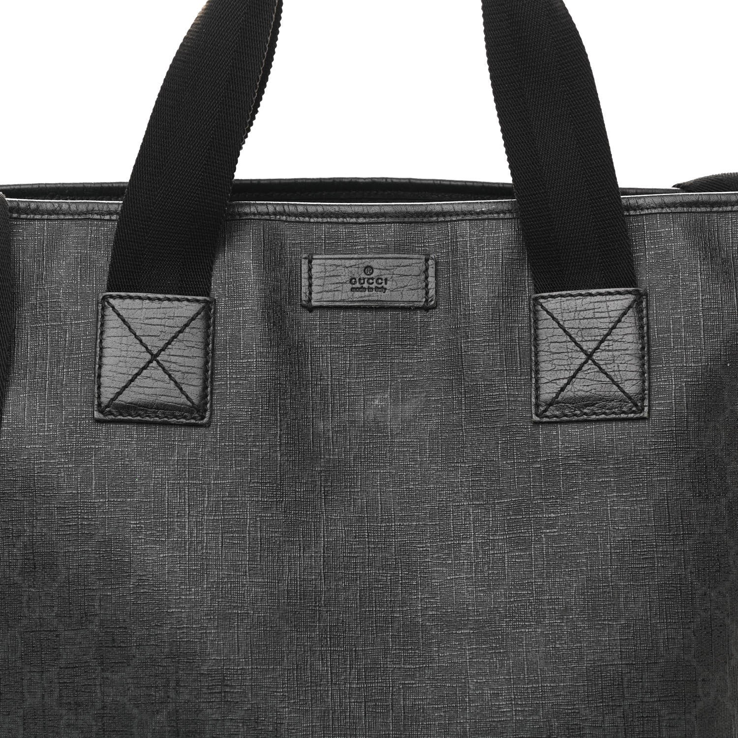 Gucci GG Supreme Monogram Web Handle Vertical Tote Black Grey 8 of 10
