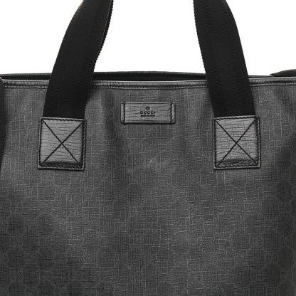 Gucci GG Supreme Monogram Web Handle Vertical Tote Black Grey 8 of 10