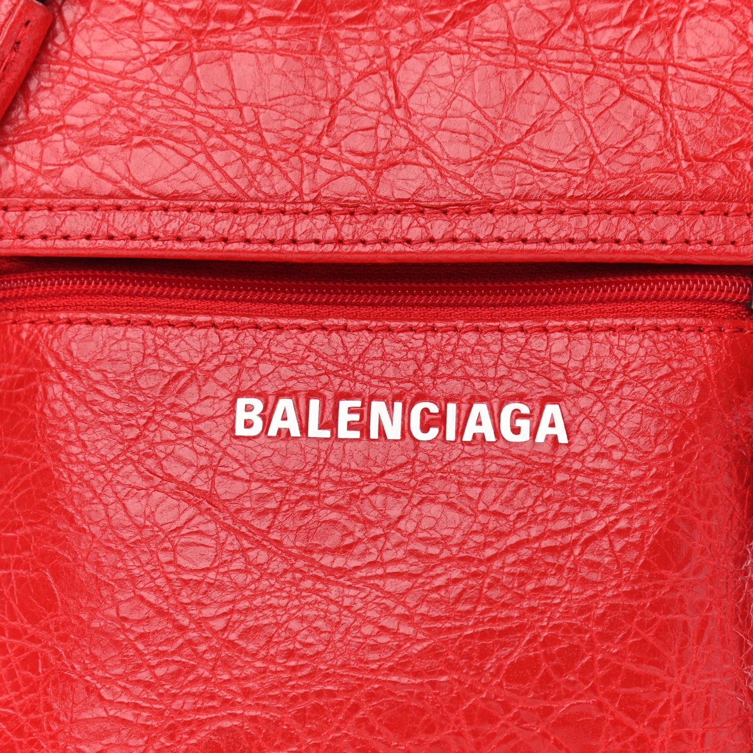 Balenciaga Agneau Arena Small Explorer Crossbody Pouch Red 7 of 9