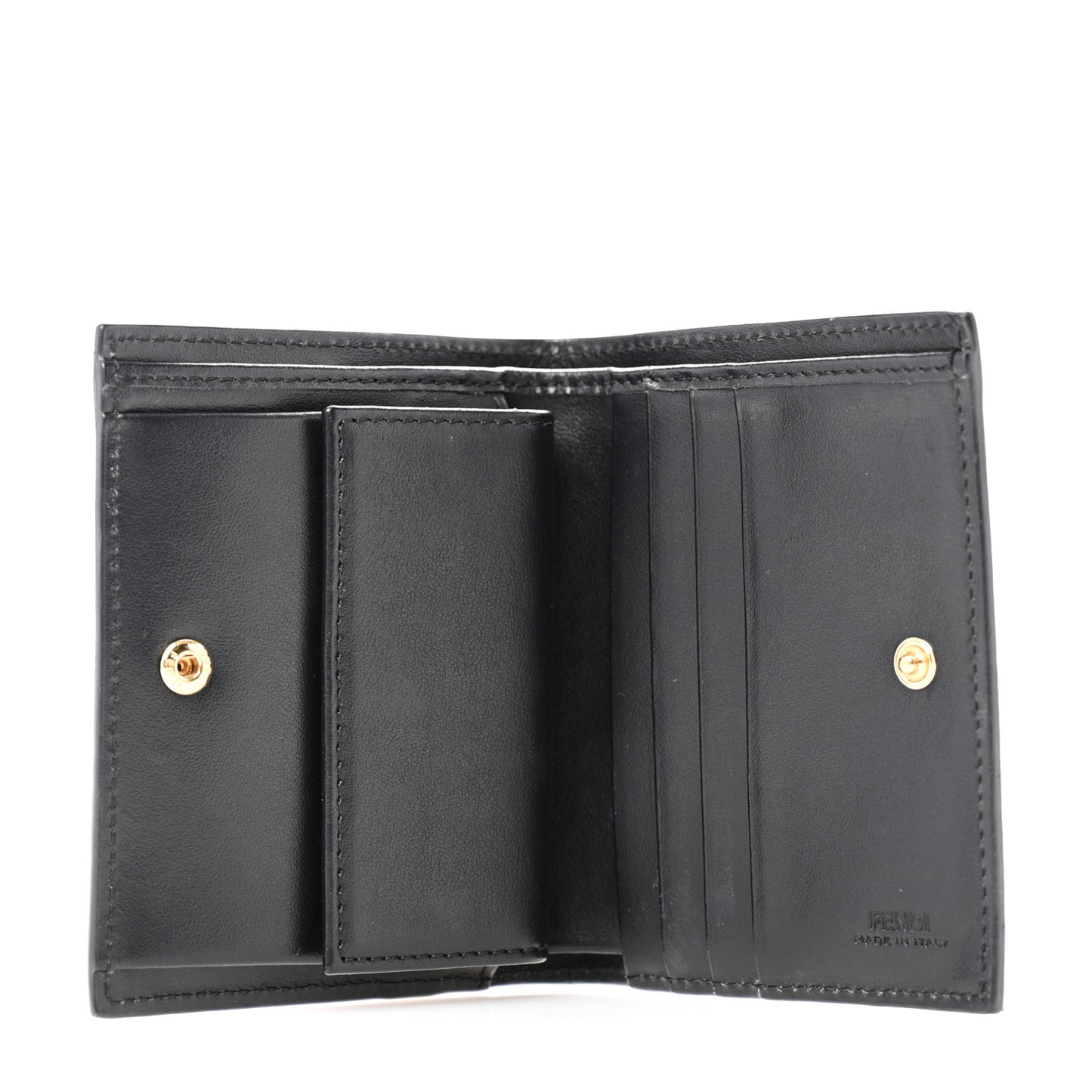 Vitello Cruise F is Fendi Compact Bi-Fold Wallet Black