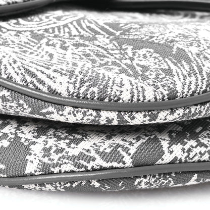 Christian Dior Canvas Reverse Embroidered Toile De Jouy Saddle Bag Grey 10 of 10