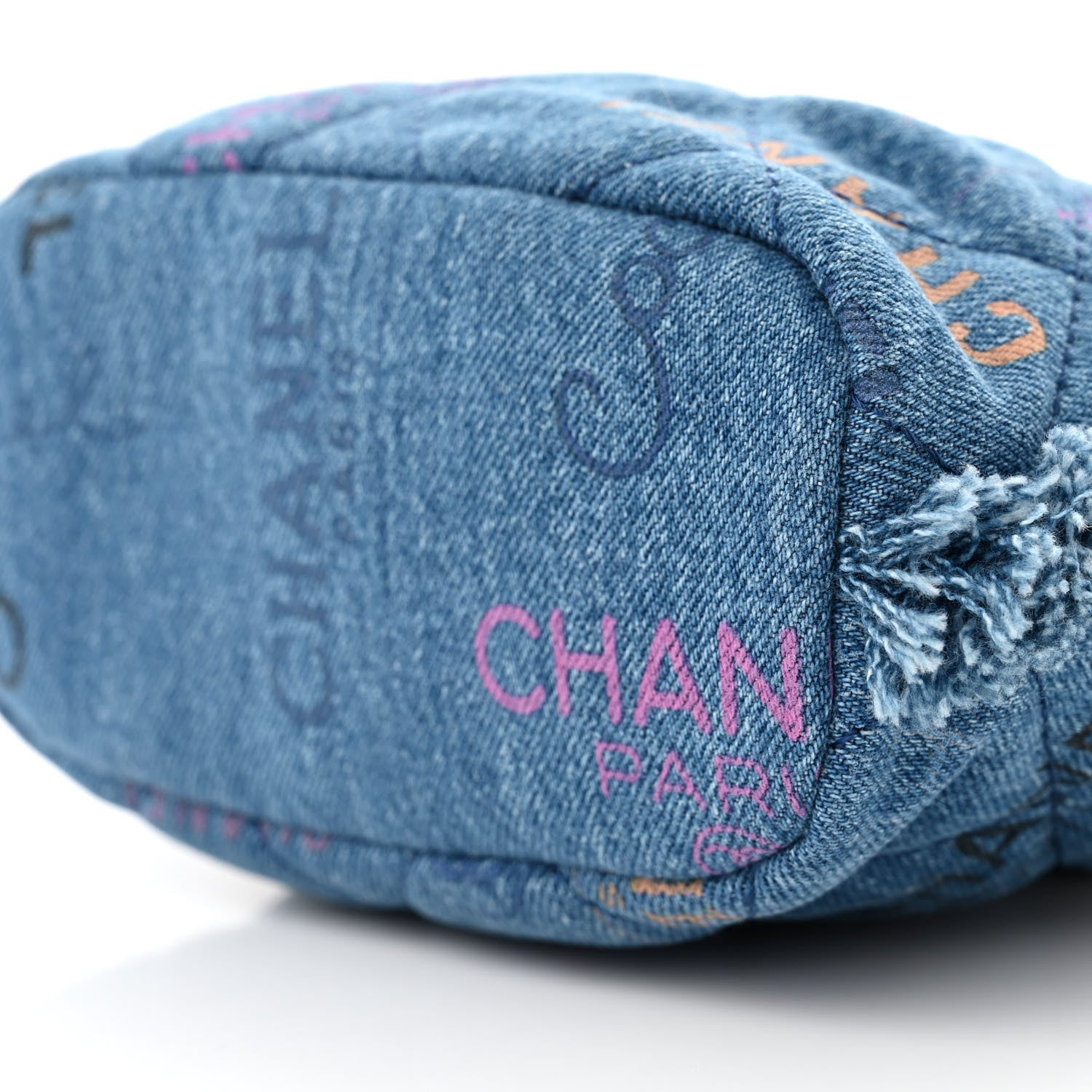 Chanel Denim Quilted Small Mood Bucket With Chain Blue Multicolor 10 of 11