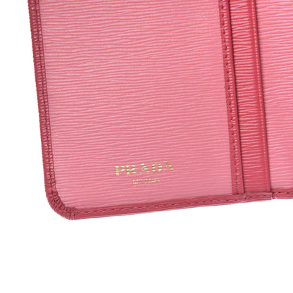 Prada Vitello Move Bi-Color Compact Wallet Peonia Geranio 6 of 6