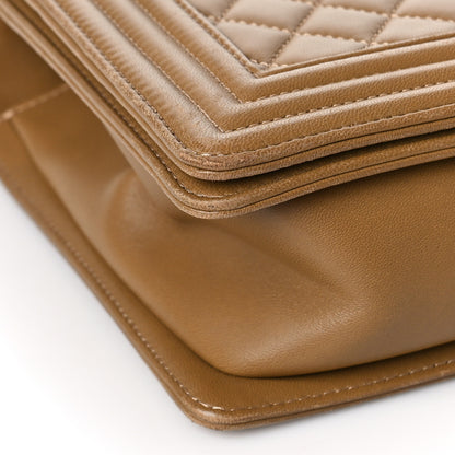 Chanel Calfskin Quilted New Medium Boy Flap Dark Beige 8 of 9