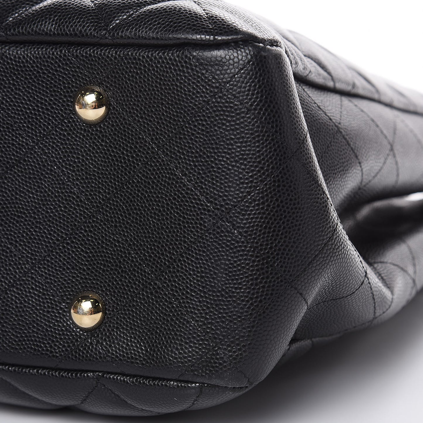 Caviar Quilted Large Classic Shopping Tote Black