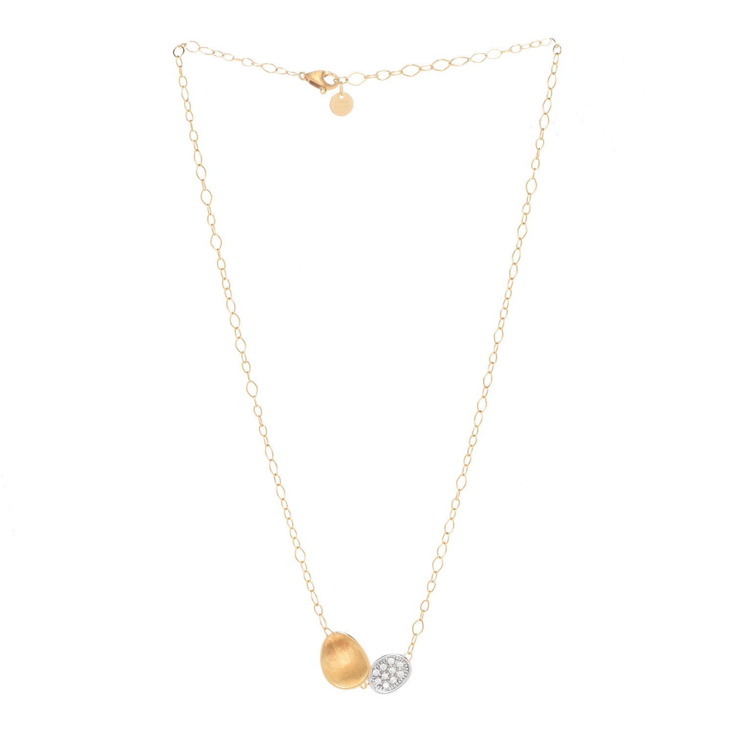 Marco Bicego 18K Yellow White Gold Diamond Lunaria Necklace 3 of 5