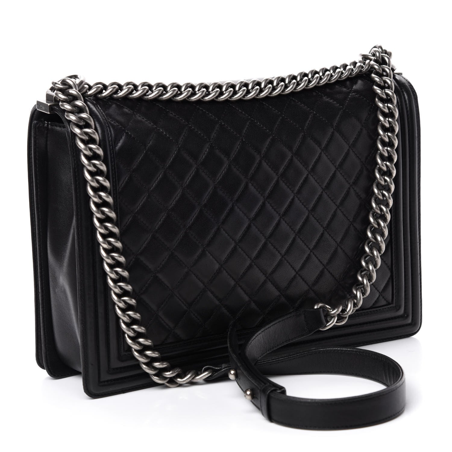 Chanel Lambskin Quilted Large Boy Flap Black 4 of 14