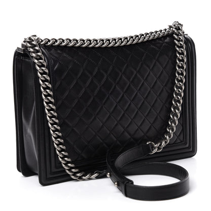 Chanel Lambskin Quilted Large Boy Flap Black 4 of 14
