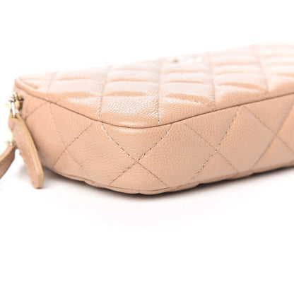 Chanel Caviar Quilted Small Clutch With Chain Beige 8 of 10