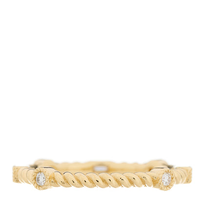 Roberto Coin 18K Yellow Gold Diamond Rope Band Ring 53 6.25 3 of 4