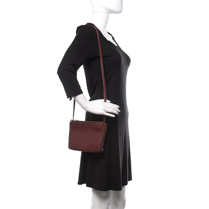 Celine Smooth Lambskin Small Trio Crossbody Bag Burgundy 2 of 17