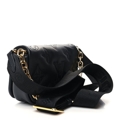 Louis Vuitton Calfskin Bubblegram Wallet On Strap Black 3 of 11