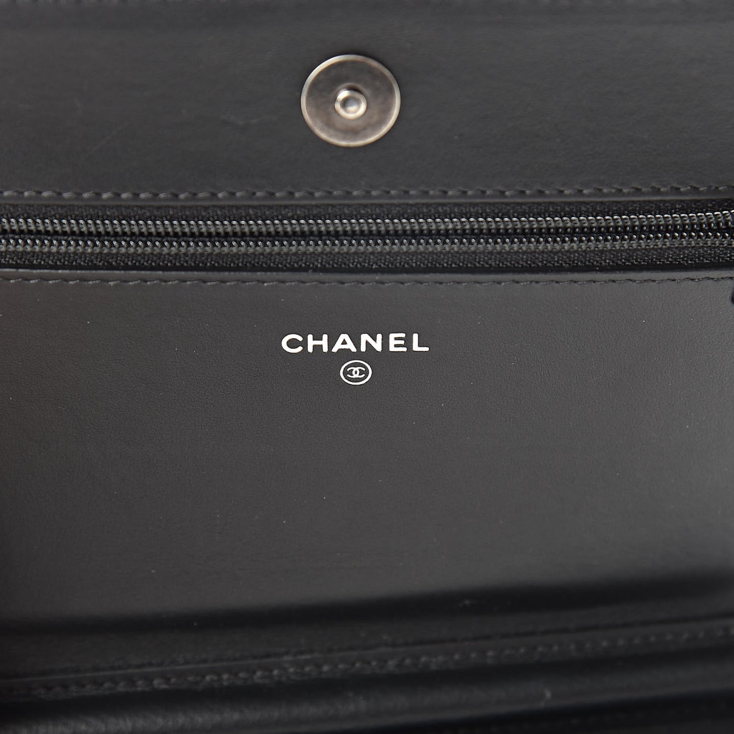 Caviar Chevron Quilted Boy Wallet On Chain WOC Black