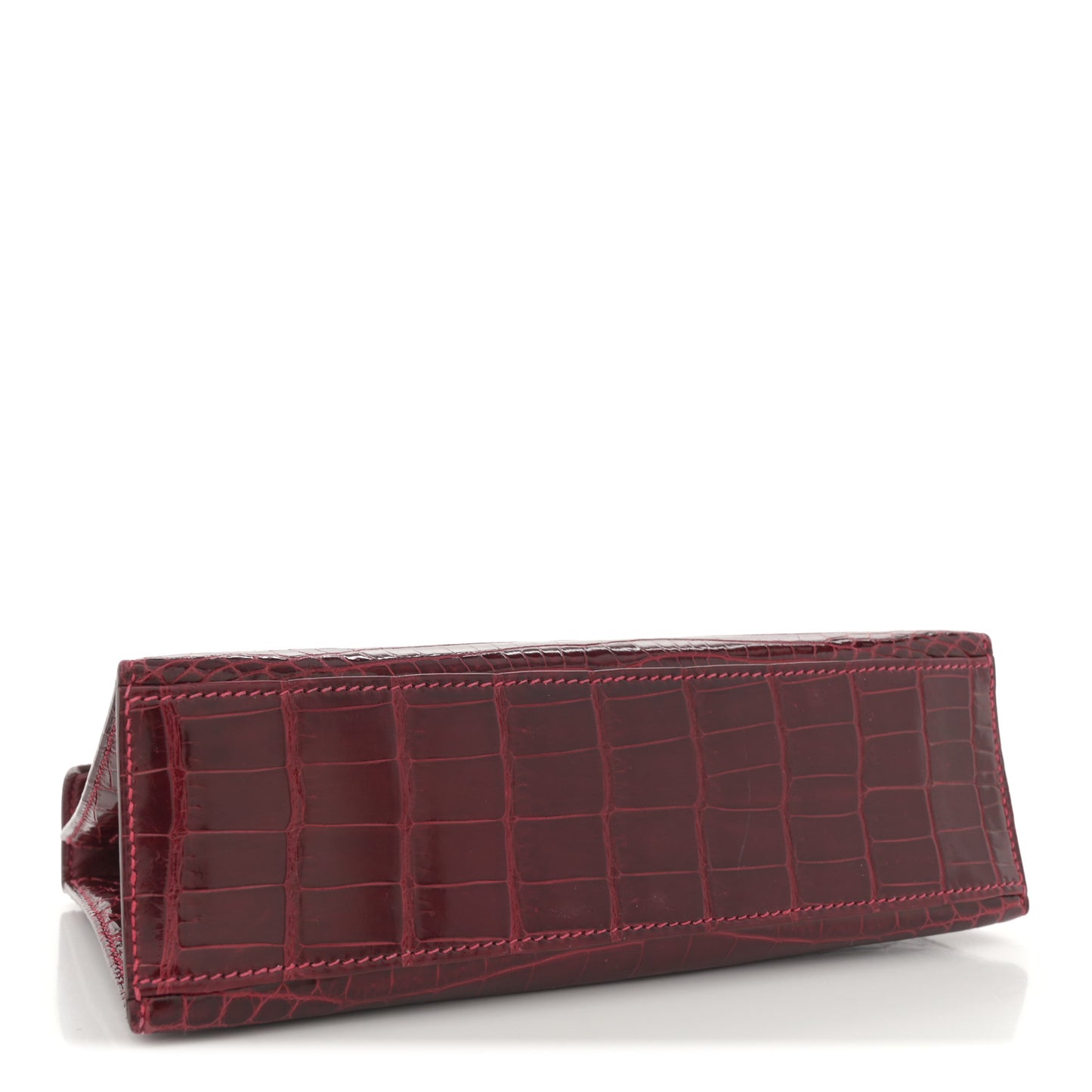 Shiny Niloticus Crocodile Kelly Pochette Rouge Vif