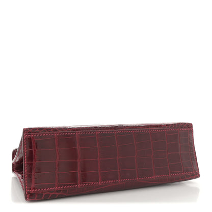 Hermes Shiny Niloticus Crocodile Kelly Pochette Rouge Vif 4 of 8