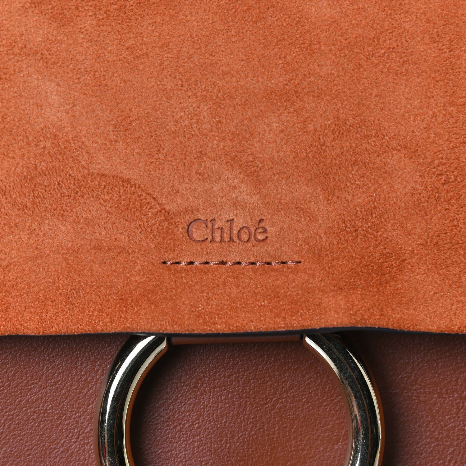 Chloe Suede Calfskin Medium Faye Shoulder Bag Tobacco 11 of 14
