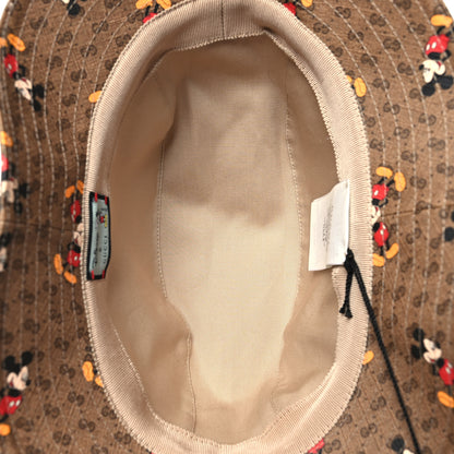 Gucci X DISNEY Mini Vintage GG Supreme Monogram Mickey Mouse Trent Bucket Hat L Beige Ebony Yellow 7 of 9