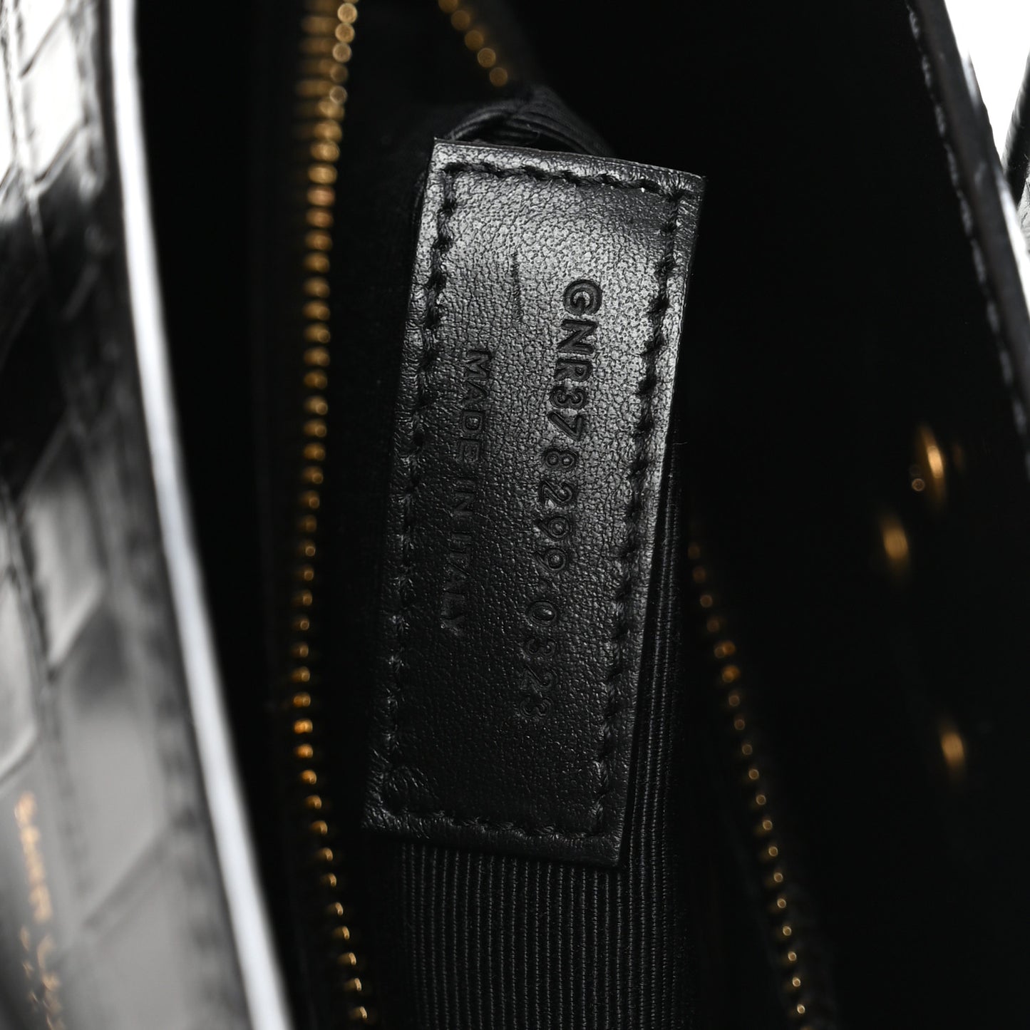 Calfskin Crocodile Embossed Small Sac de Jour Black