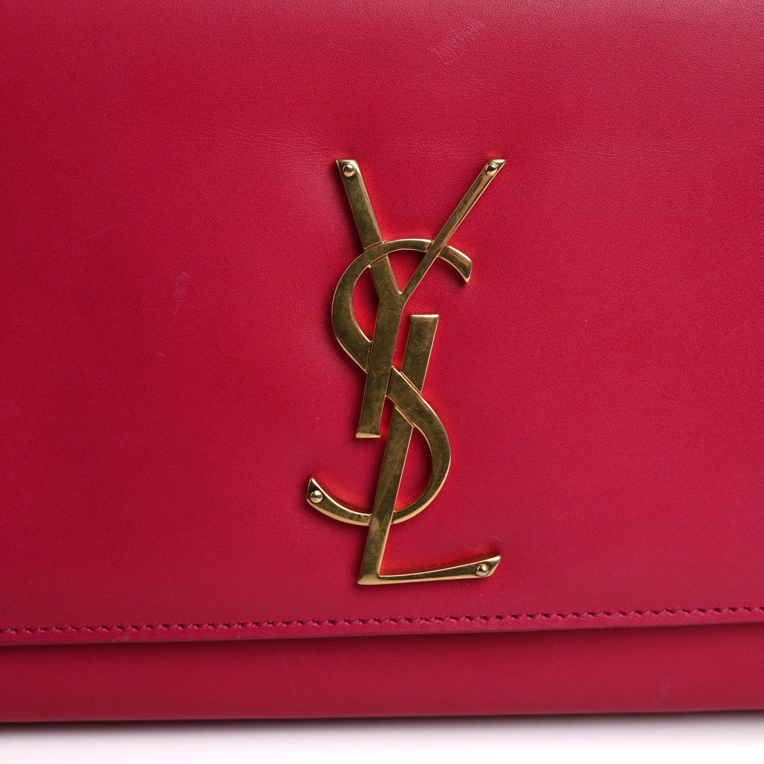 Saint Laurent Smooth Calfskin Classic Monogram Cassandre Clutch Lipstick Fuchsia 9 of 18