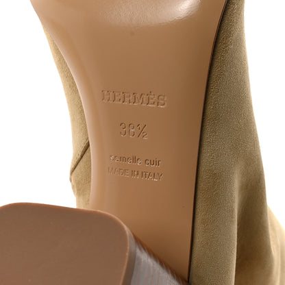 Hermes Suede Goatskin Licol 70 Ankle Boots 38.5 Beige Lin 7 of 10