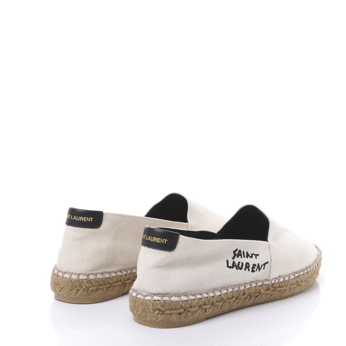 Canvas Nappa Elba Light Logo Embroidered Espadrilles 38.5 Panna