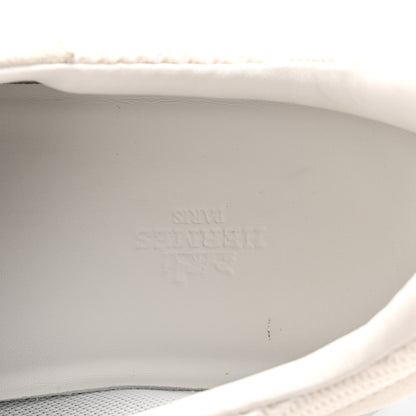 Hermes Calfskin Suede Goatskin Bouncing Sneakers 40 White Black 8 of 9