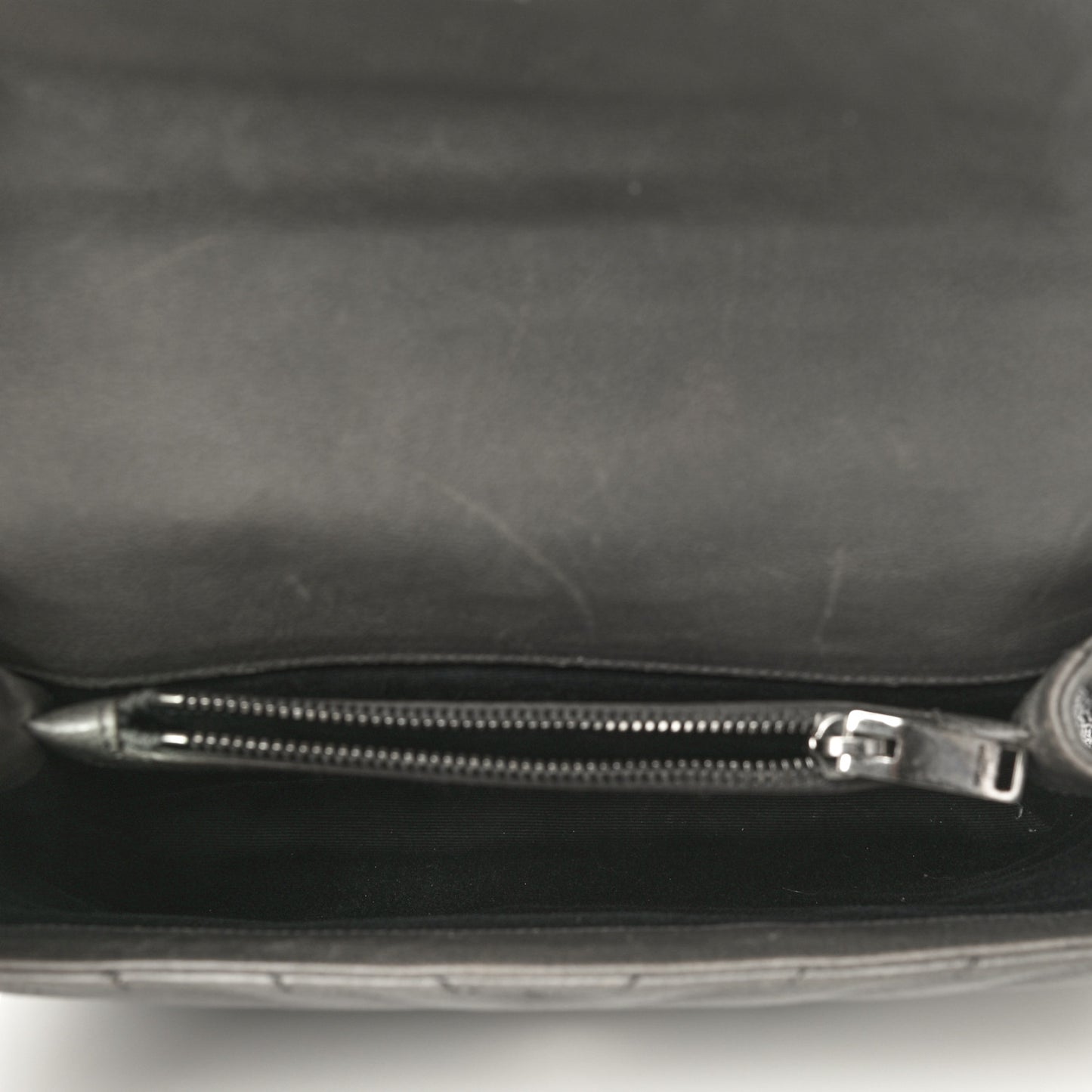 Grained Calfskin Matelasse Chevron Monogram Medium College Bag Grey