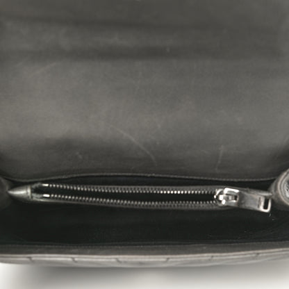 Saint Laurent Grained Calfskin Matelasse Chevron Monogram Medium College Bag Grey 4 of 18