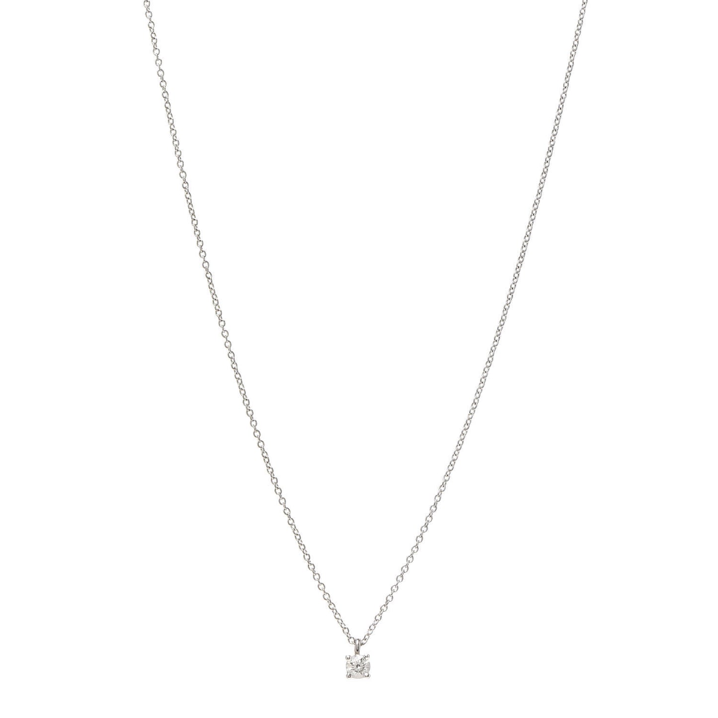 Platinum Diamond .17ct Solitaire Pendant Necklace