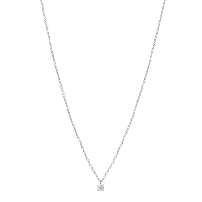 Tiffany Platinum Diamond .17ct Solitaire Pendant Necklace 1 of 5