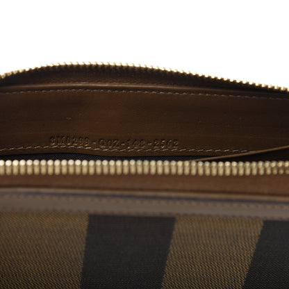 Fendi Pequin Vitello Zip Around Wallet Tobacco Foresta 8 of 9