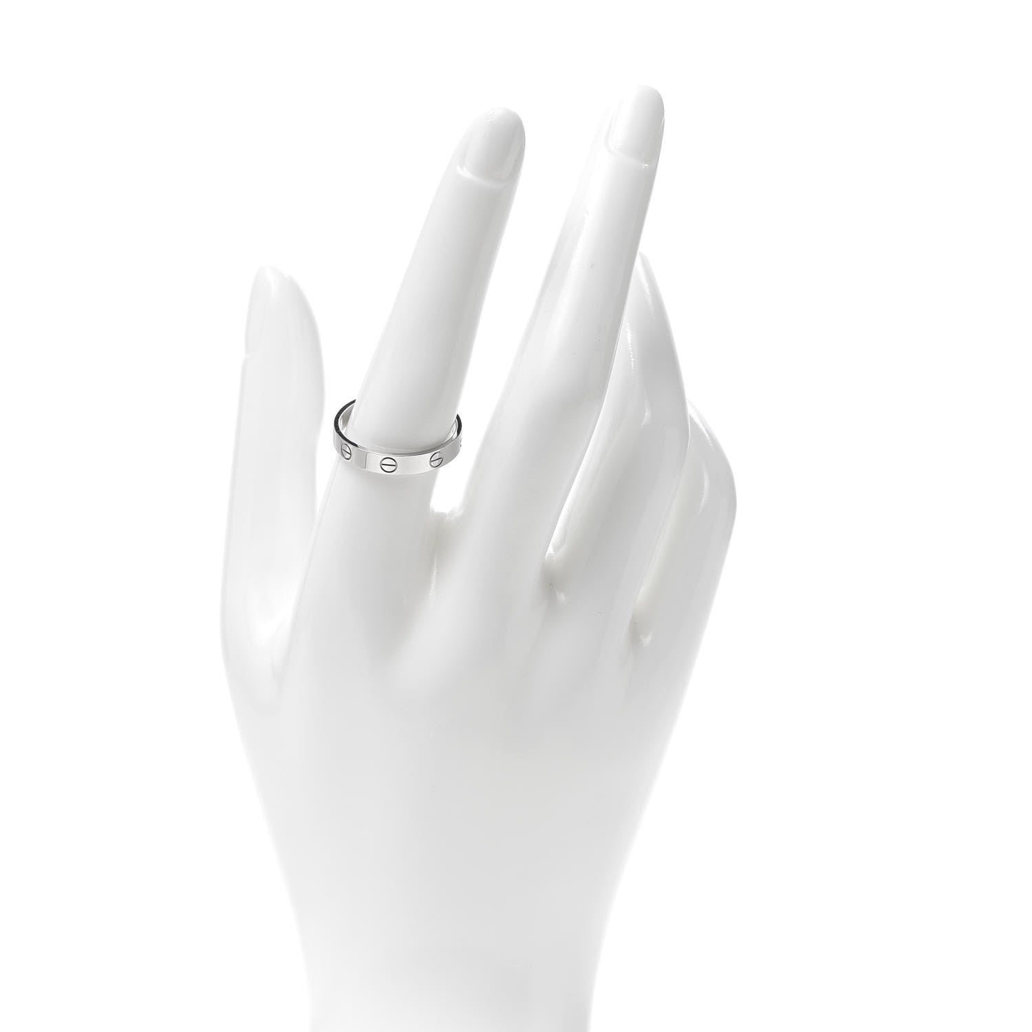 Cartier 18K White Gold 3.5mm LOVE Wedding Band Ring 58 8.25 2 of 5