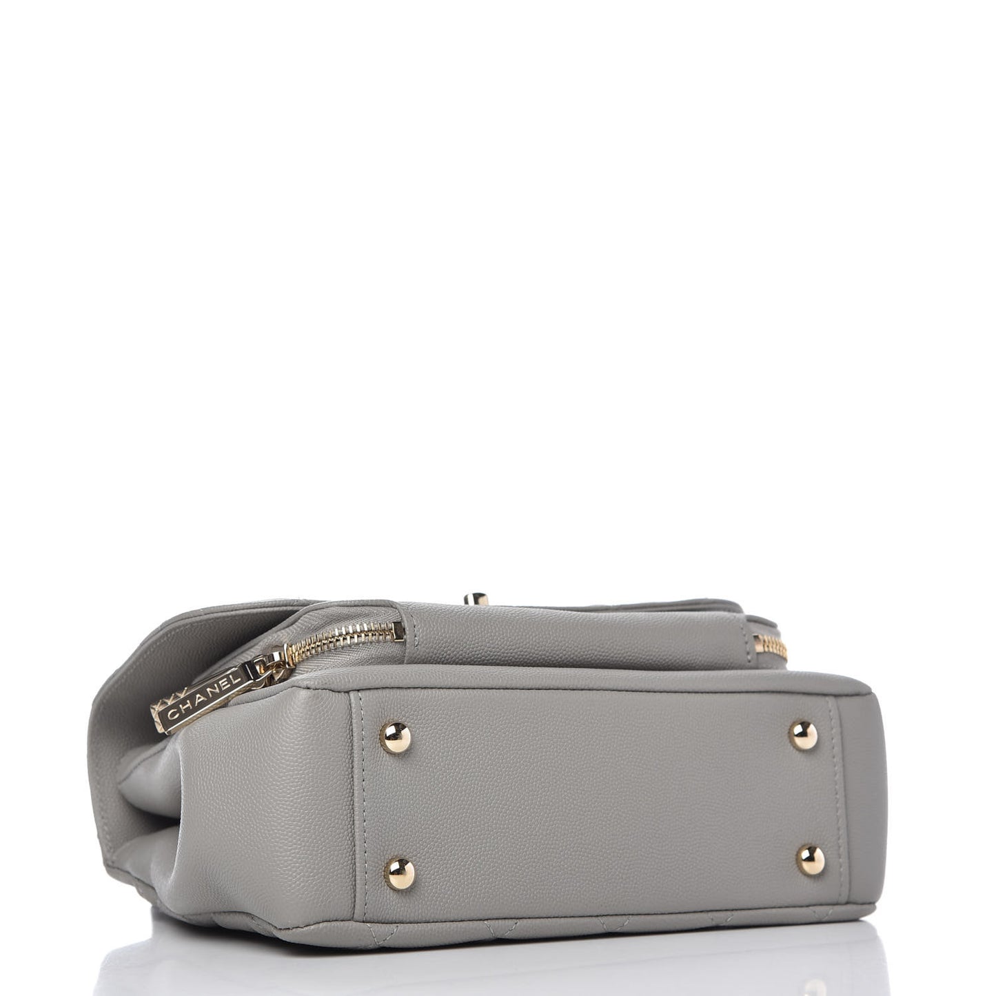 Caviar Quilted Small Business Affinity Flap Grey