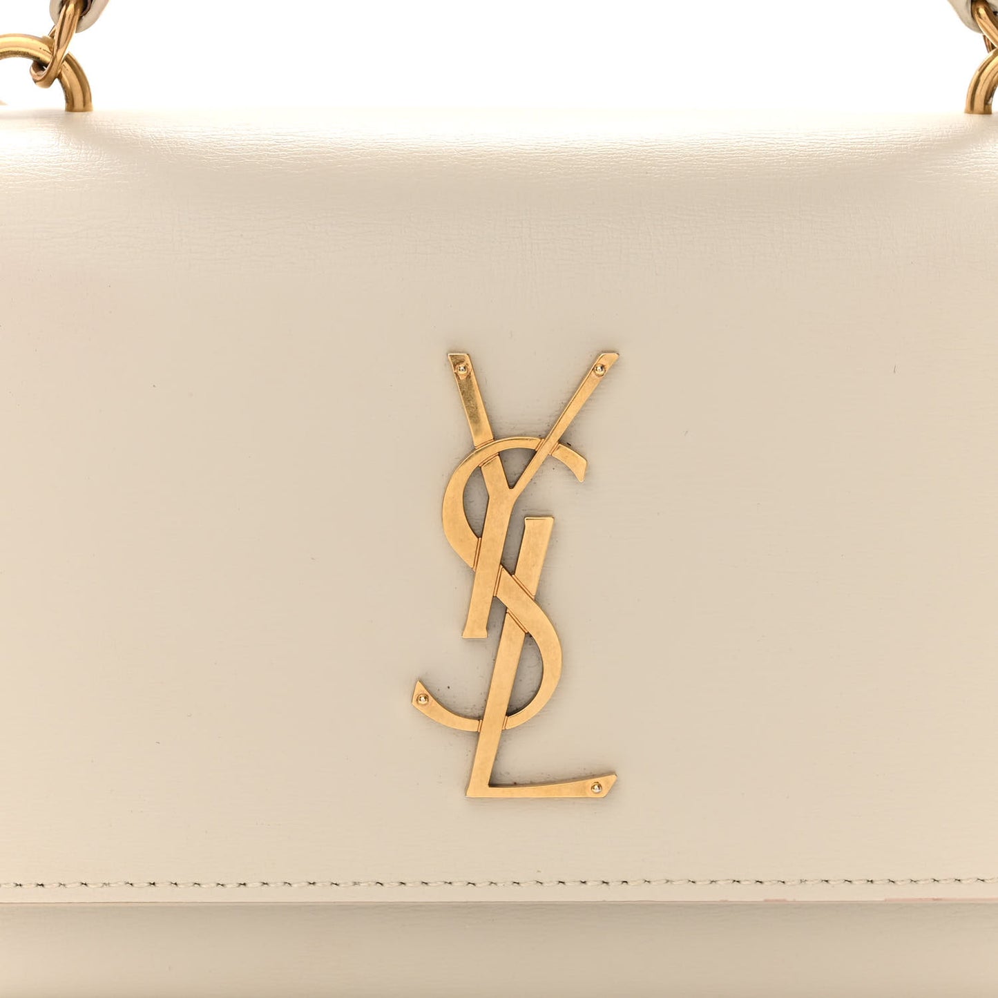 Calfskin Monogram Sunset Chain Wallet Blanc Vintage