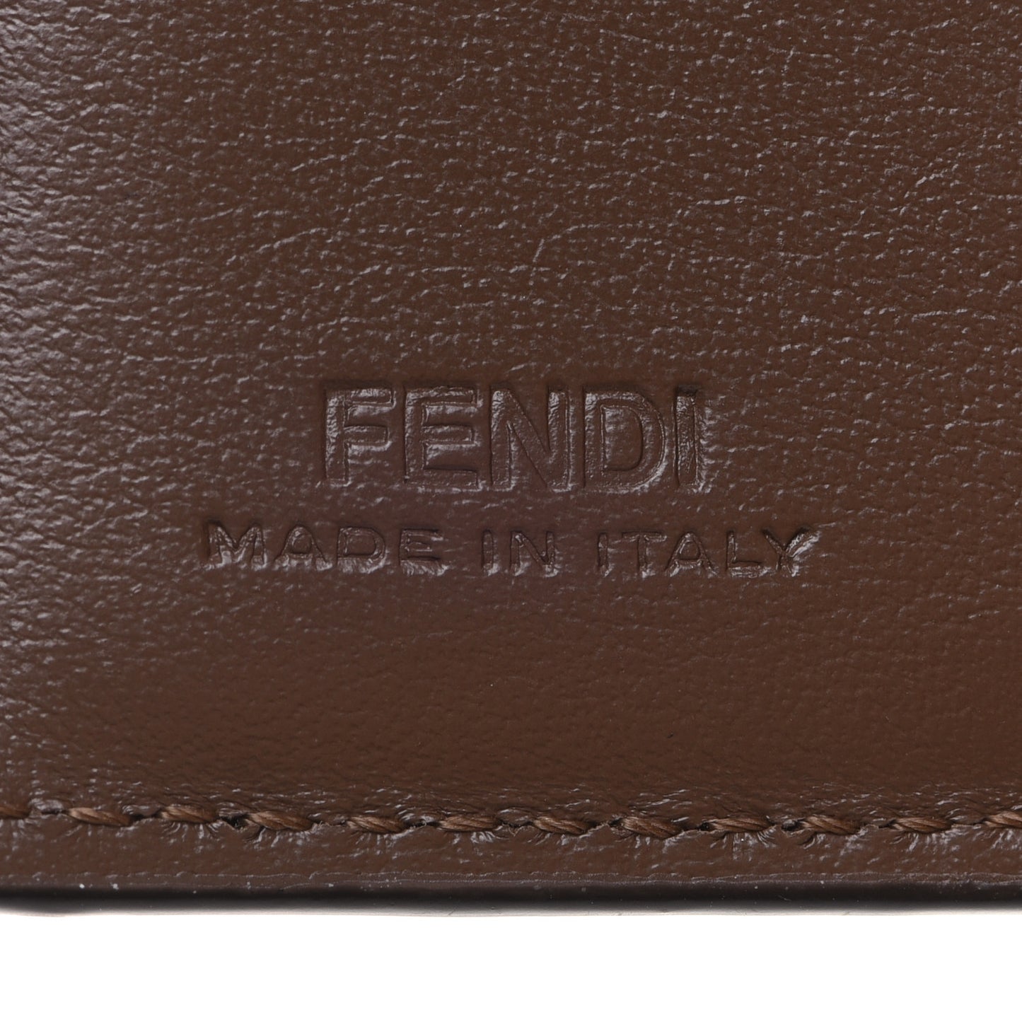 Vitello Soft F is Fendi Bi-Color FF 1974 Embossed Micro Tri-Fold Envelope Wallet Maya Black