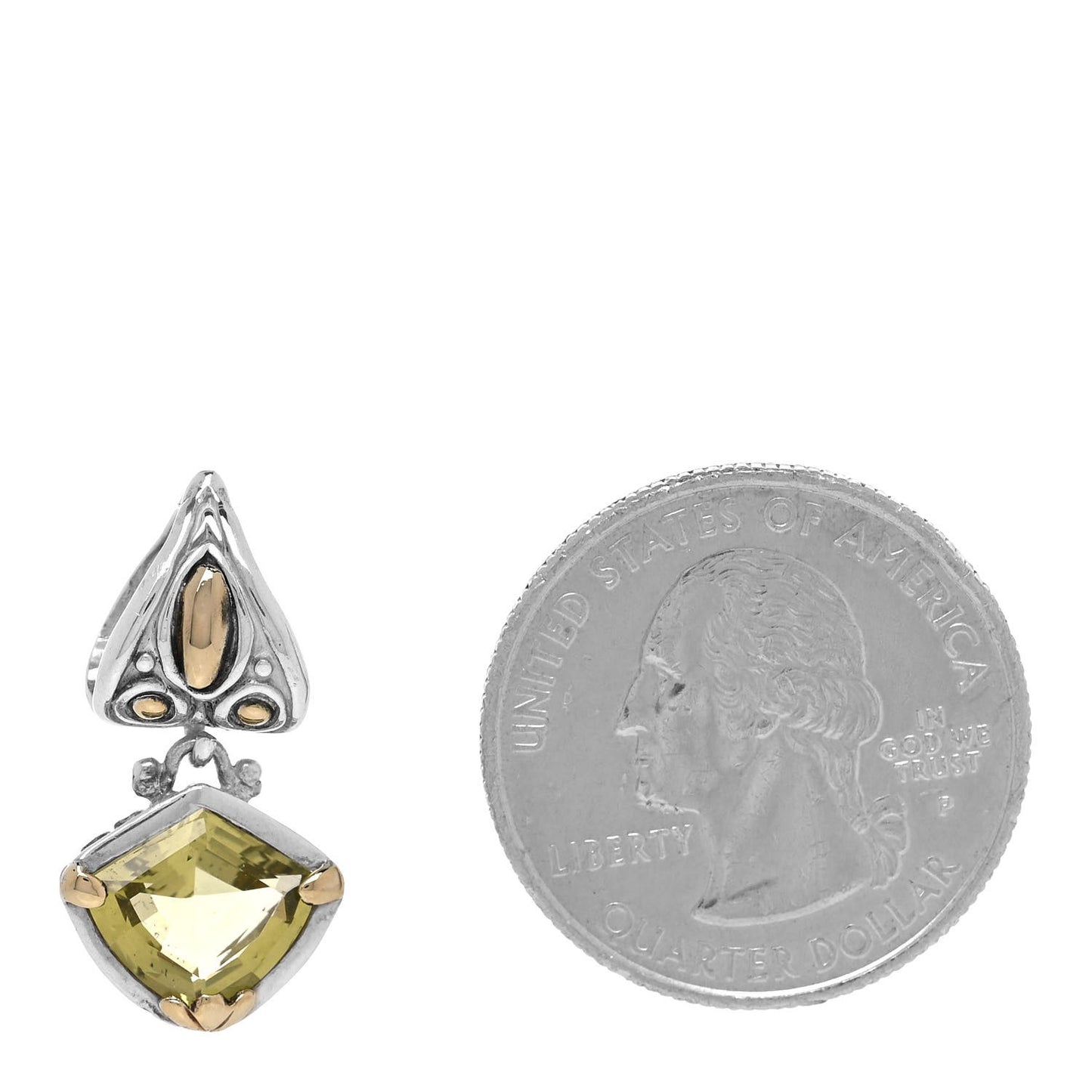Sterling Silver 18K Yellow Gold Peridot Jaisalmer Pendant