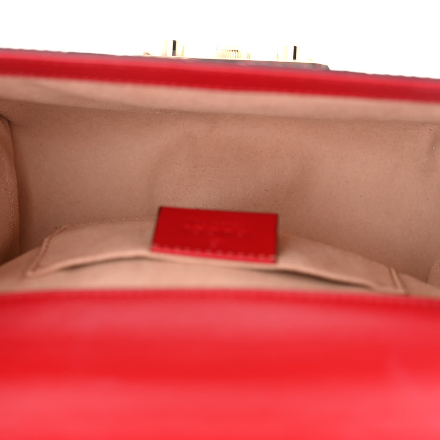 Gucci Guccissima Small Padlock Shoulder Bag Hibiscus Red 5 of 13