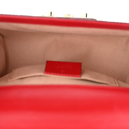 Gucci Guccissima Small Padlock Shoulder Bag Hibiscus Red 5 of 13