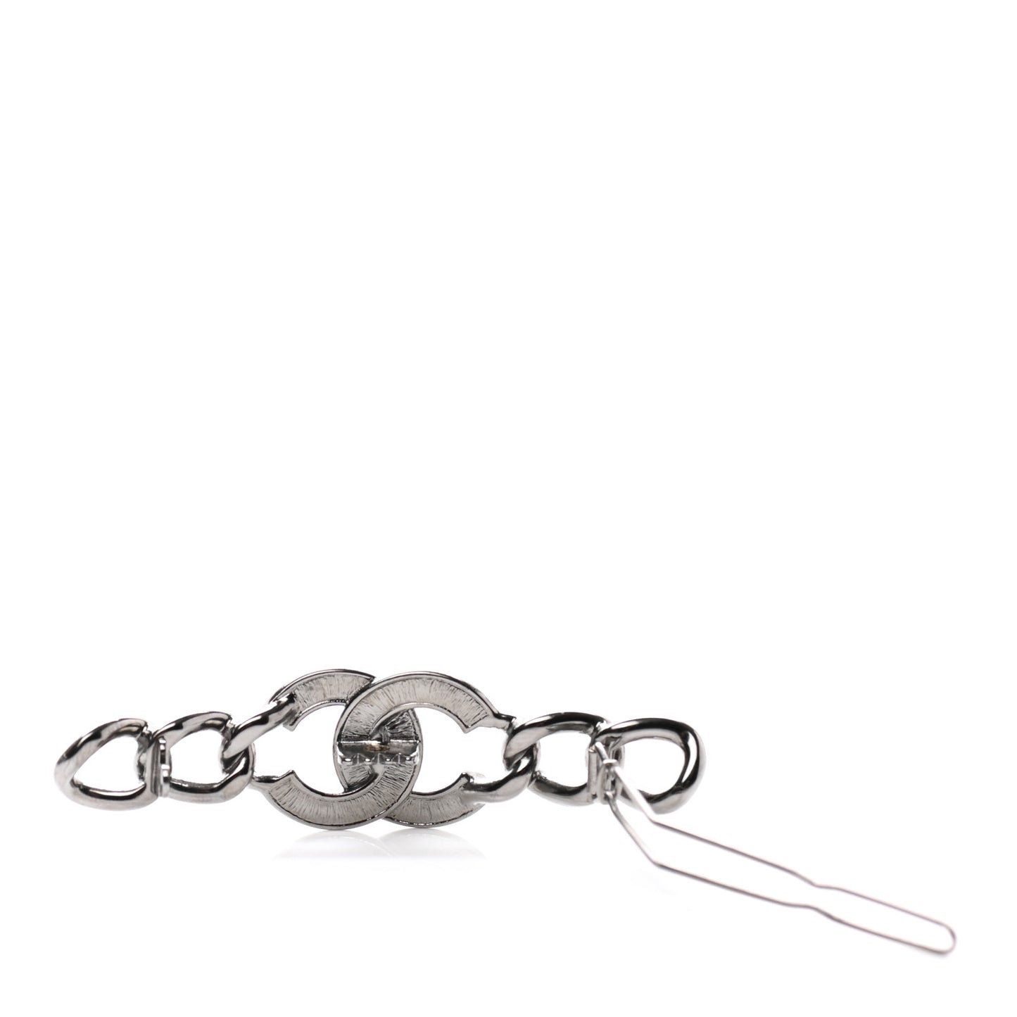 Crystal Pearl CC Hair Clip Barrette Ruthenium